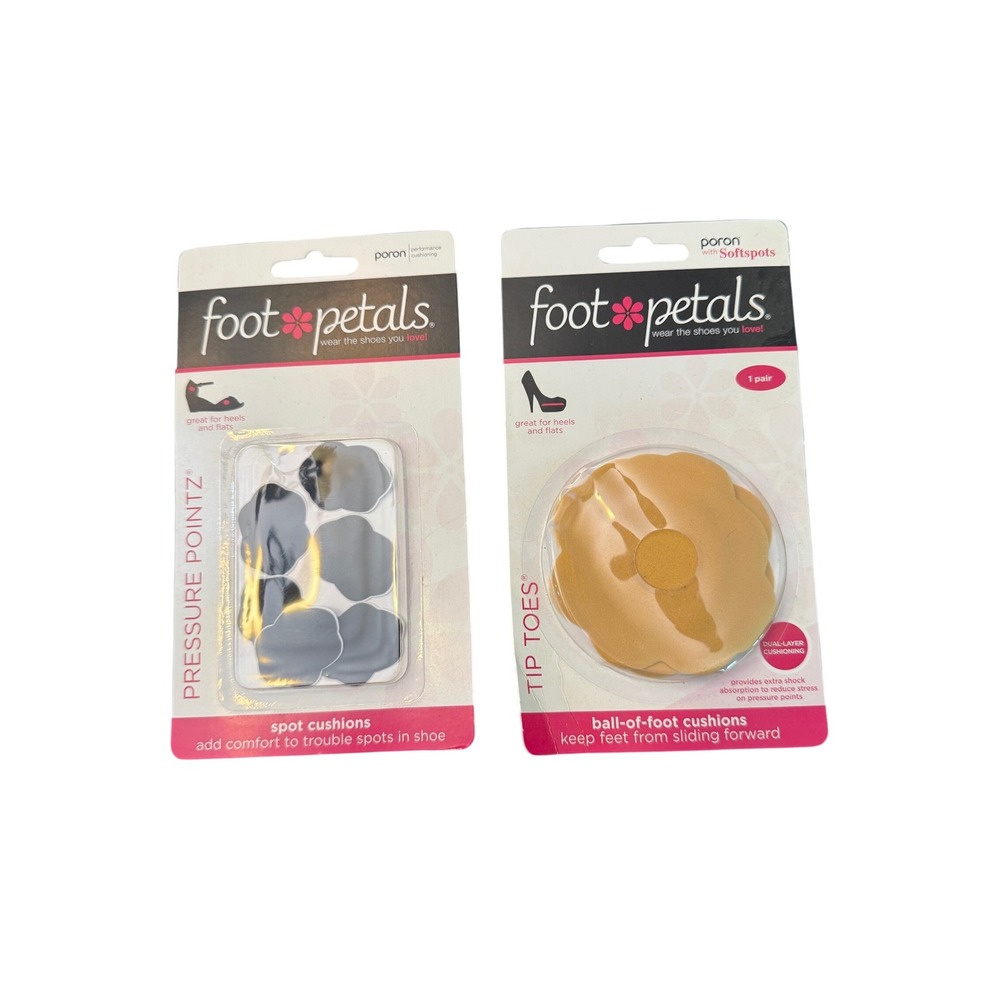 Foot Petals Tip Toes Ball of Foot & Pressure Pointz Spot Shoe Cushions Bundle